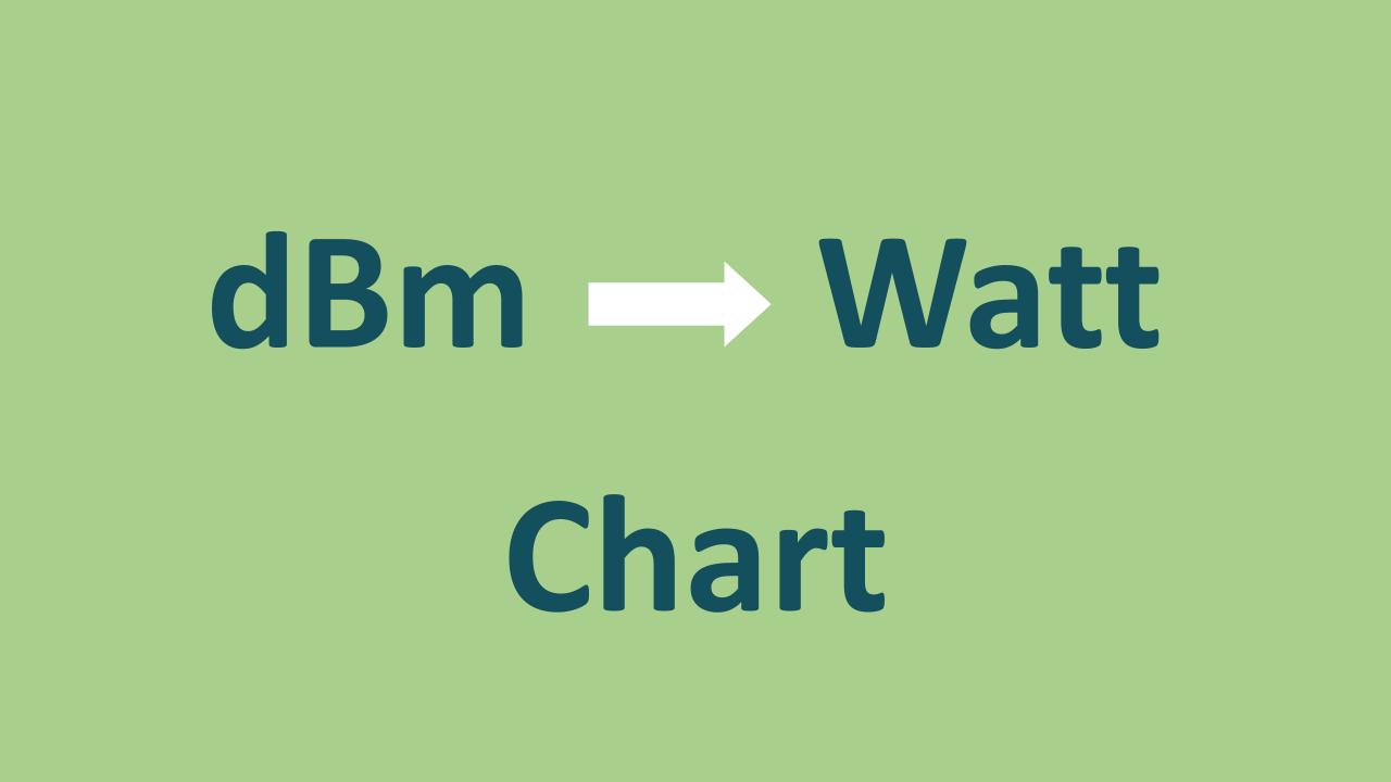 DBm To Watt Chart - OneSDR - A Wireless Technology Blog